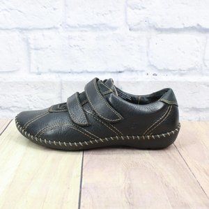 BORN Women's Othello Black Leather 2 Strap Comfort Shoe Size 6 M